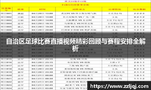 自治区足球比赛直播视频精彩回顾与赛程安排全解析